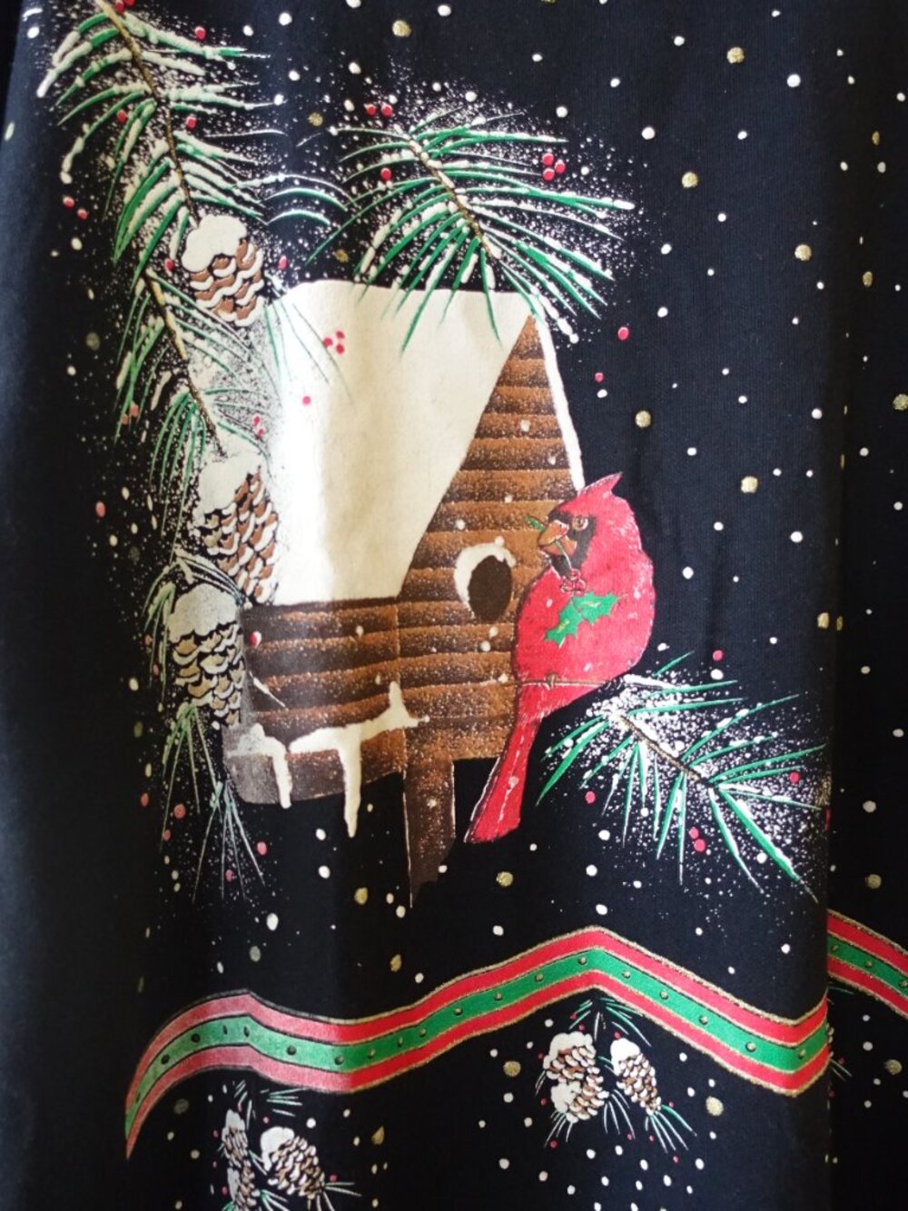 Unisex Vintage ugly Christmas on Mainstreet grandma puffy sweatshirt L LG